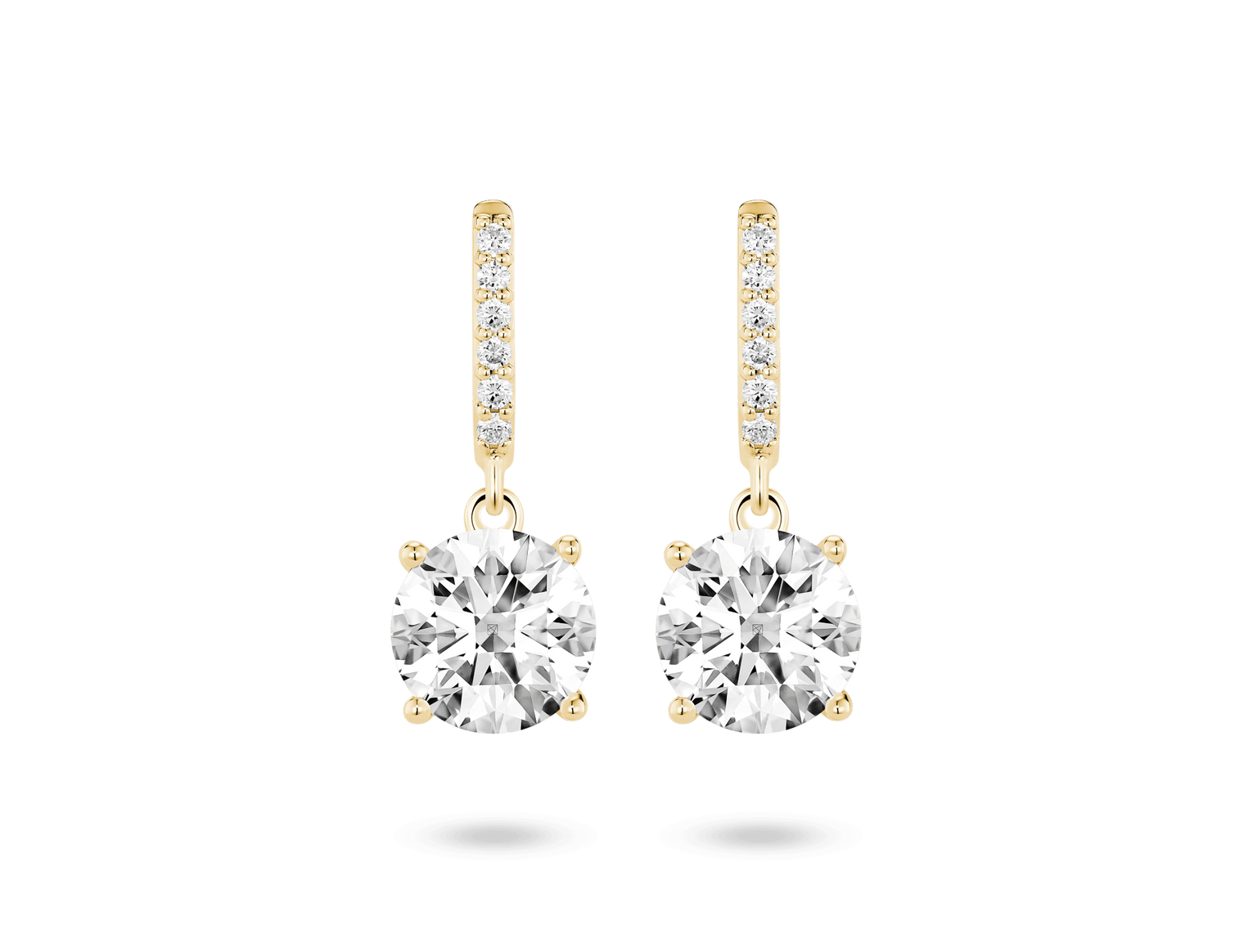 Lab-Grown Diamond 2ct. tw. Round Brilliant Solitaire Drop Earrings | White