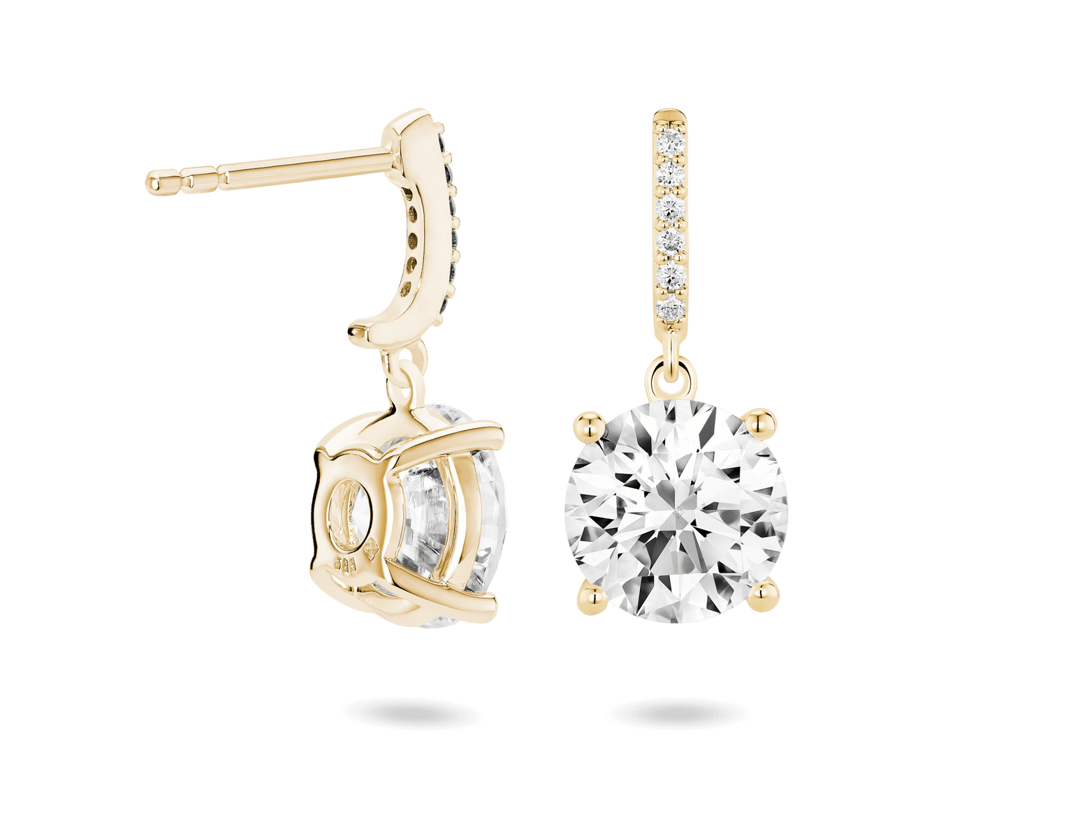 Lab-Grown Diamond 4ct. tw. Round Brilliant Solitaire Drop Earrings | White