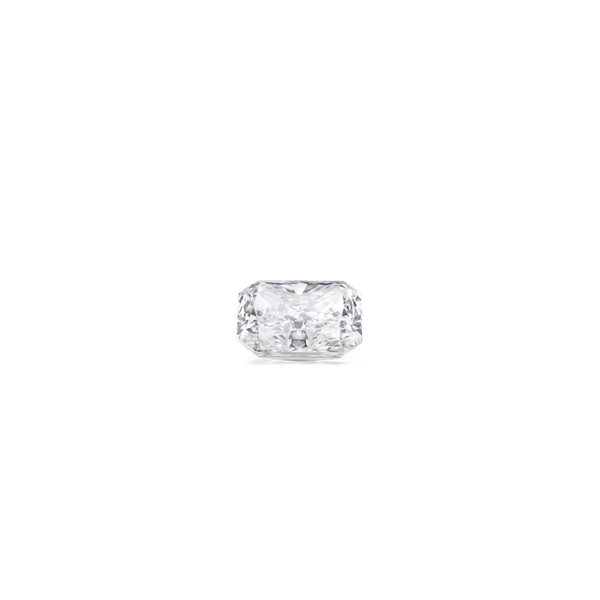 Front view of a 2 carat elongated radiant cut stone