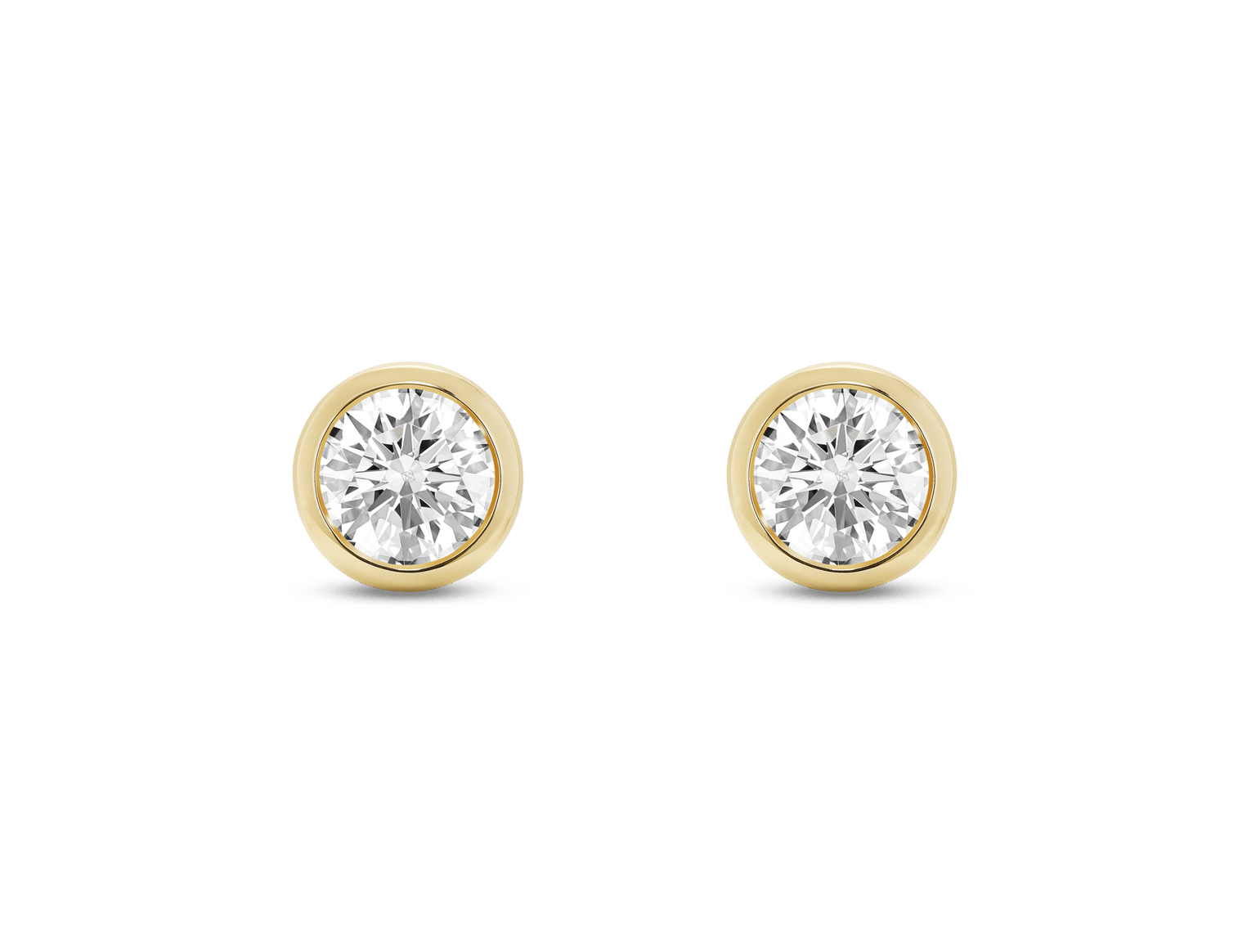 Lab-Grown Diamond 1ct. tw. Round Brilliant 14k Bezel Studs | White