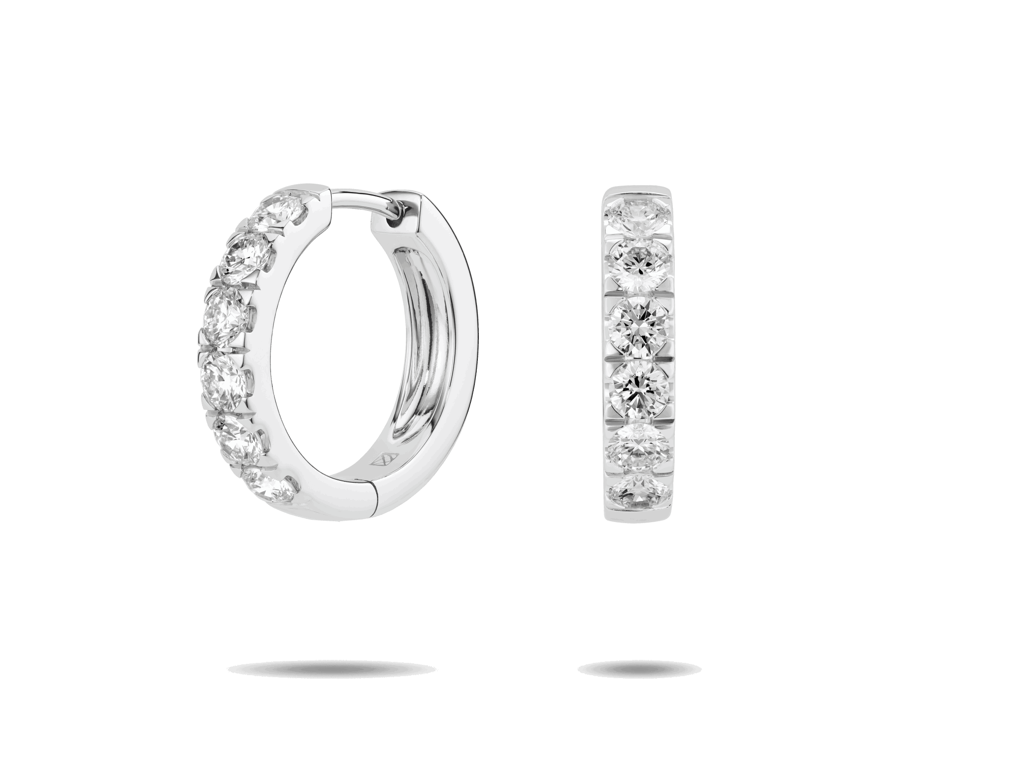 Lab-Grown Diamond 1⅕ct. tw. Round Brilliant Pavé Huggie Hoops | White - #Lightbox Jewelry#