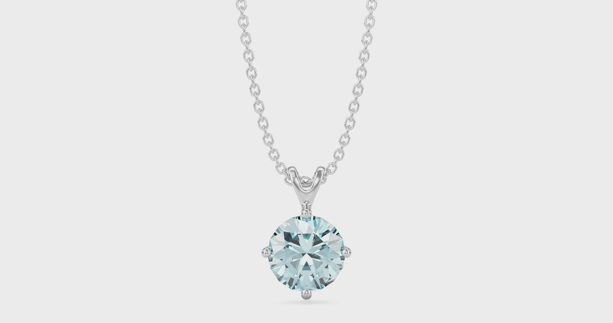 1 carat blue round brilliant finest diamond pendant in 18k white gold 360 video