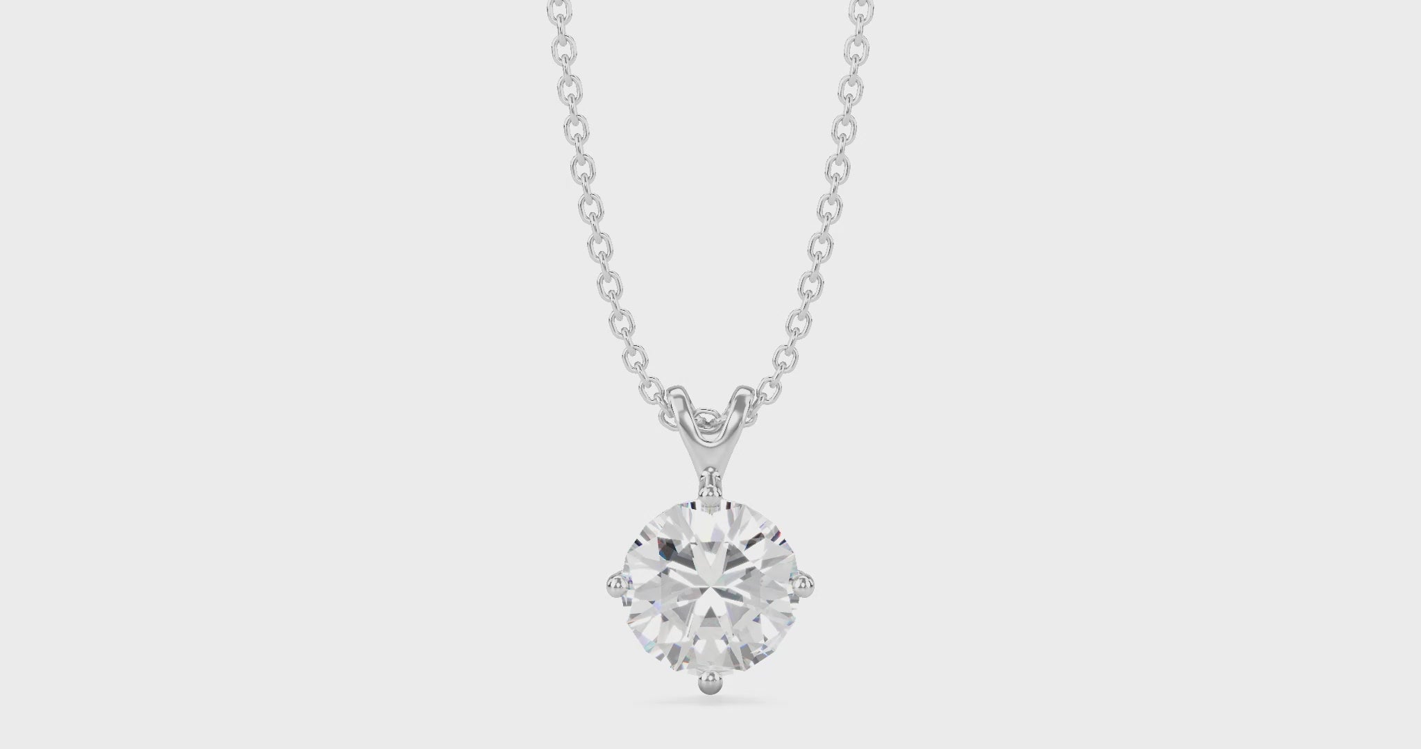 1 carat white round brilliant finest diamond pendant in 18k white gold 360 video