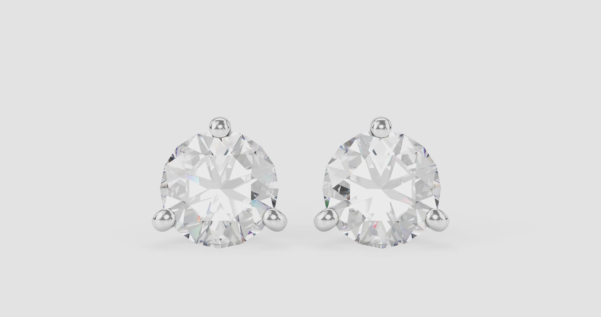 360 video of 0.25 carat total weight white round brilliant solitaire studs