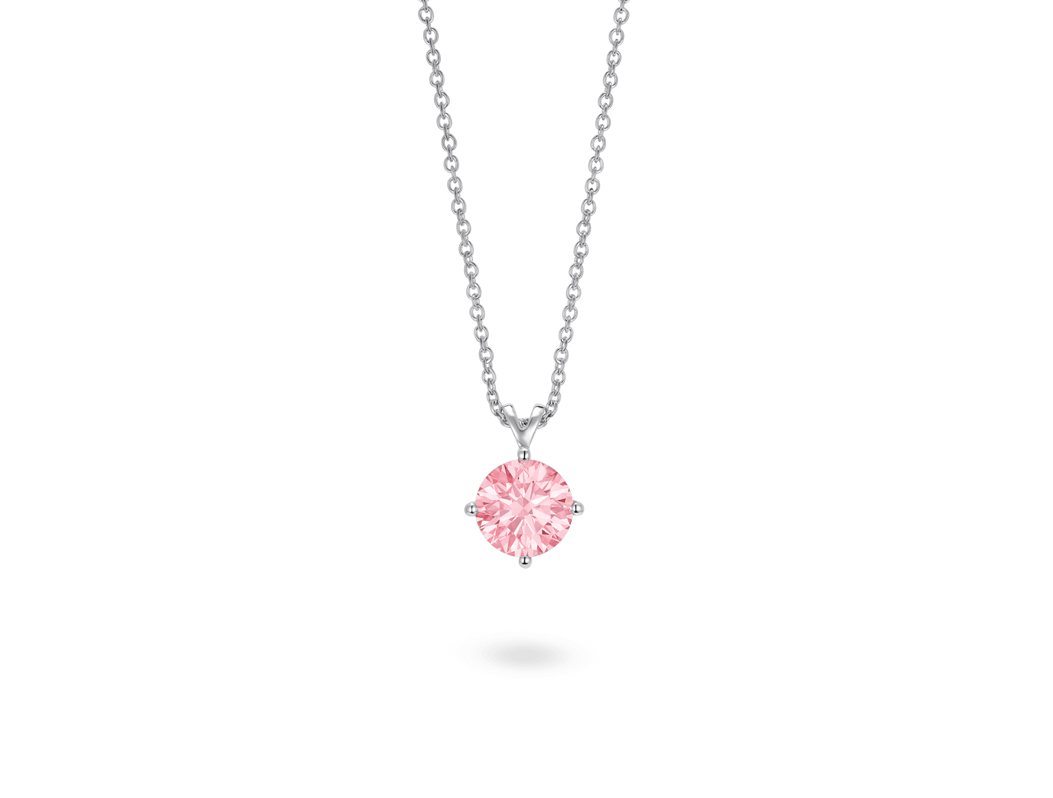 Lab-Grown Diamond 1ct. Round Brilliant Solitaire Pendant | Pink