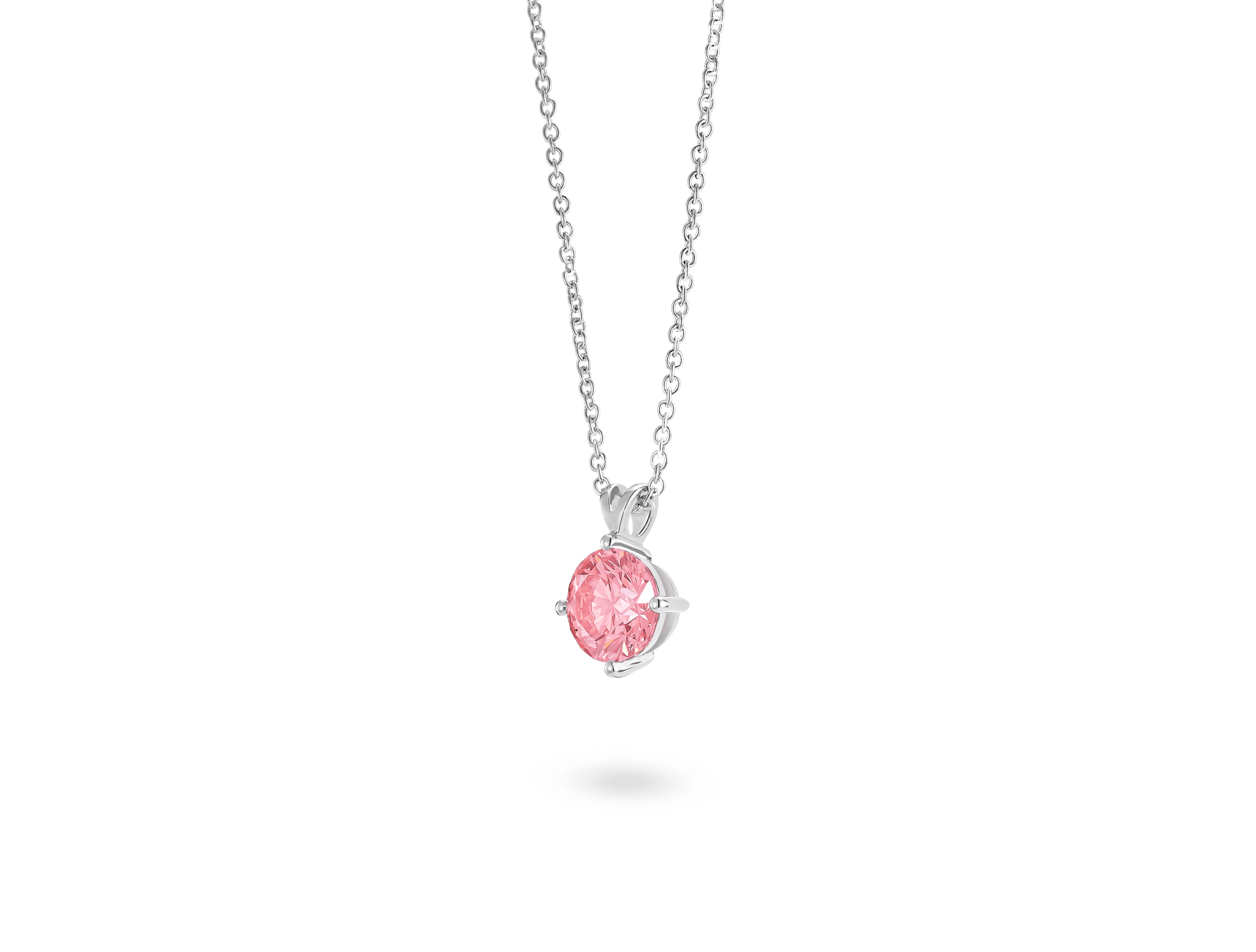 Finest Lab-Grown Diamond 1ct. Round Brilliant Solitaire Pendant | Pink - #Lightbox Jewelry#