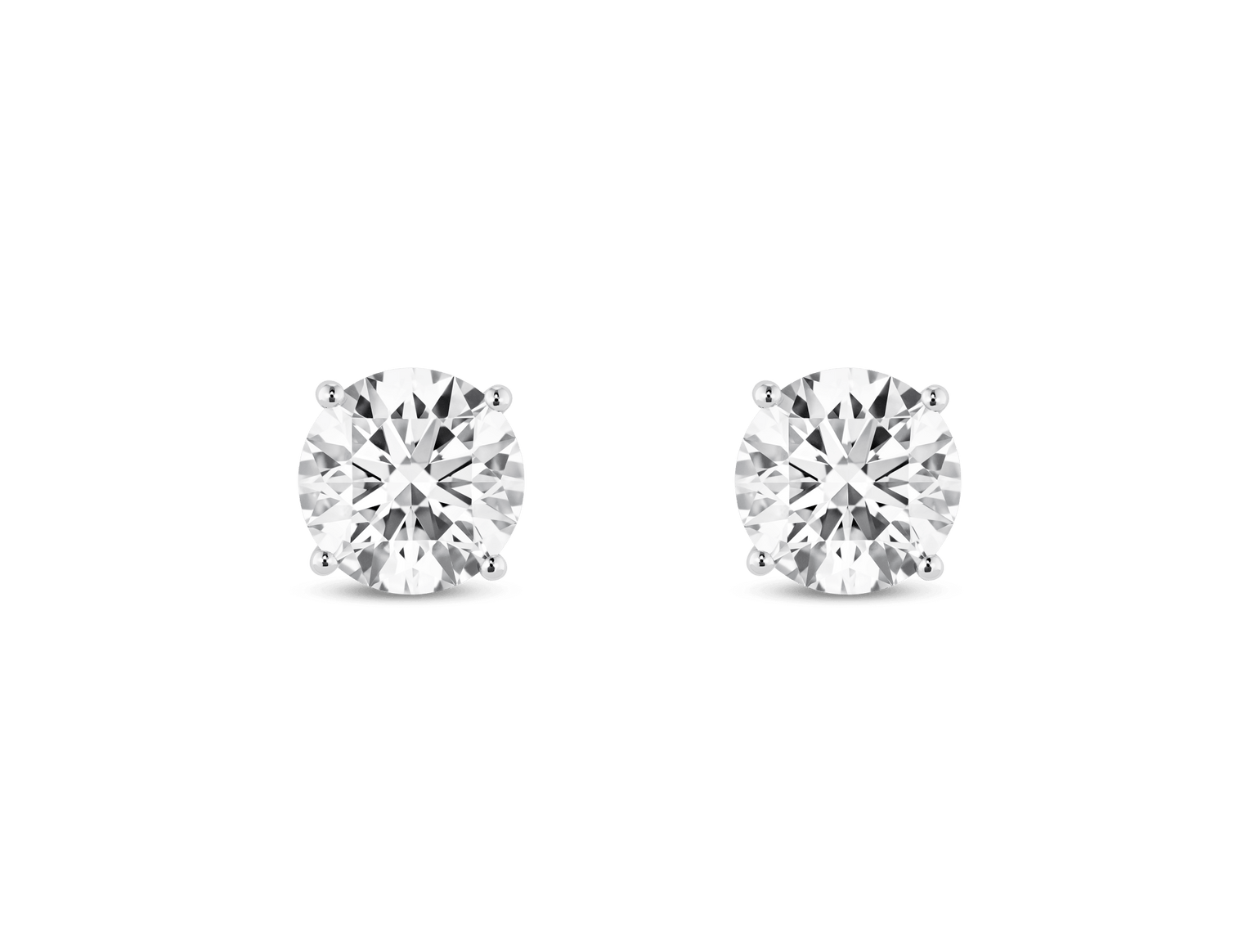 Lab-Grown Diamond 2ct. tw. Round Brilliant Solitaire Studs | White
