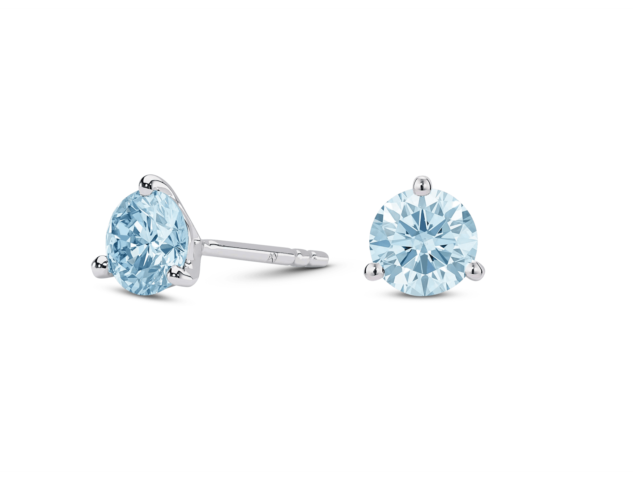 Lab-Grown Diamond 1½ct. tw. Round Brilliant Solitaire 14k Gold Studs | Blue - #Lightbox Jewelry#