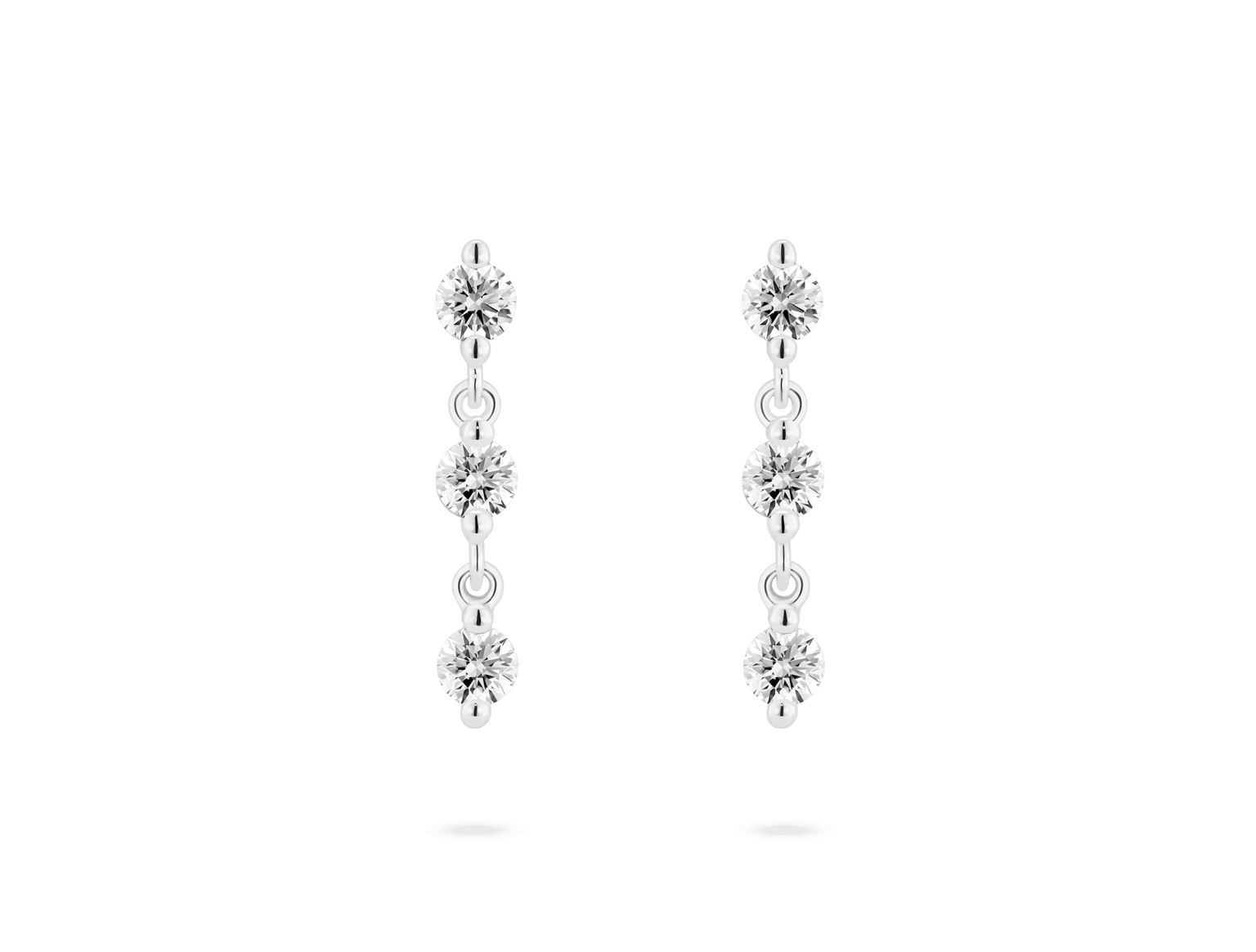 Lab-Grown Diamond ⁸⁄₉ct. tw Round Brilliant Line Drop Earrings | White