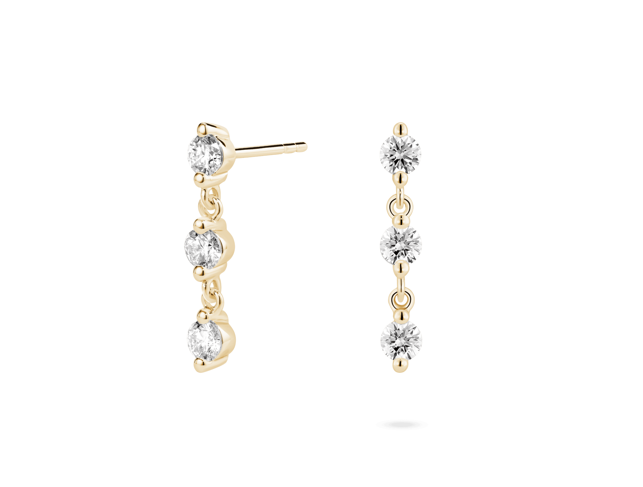 Lab-Grown Diamond ⁸⁄₉ct. tw Round Brilliant Line Drop Earrings | White - #Lightbox Jewelry#