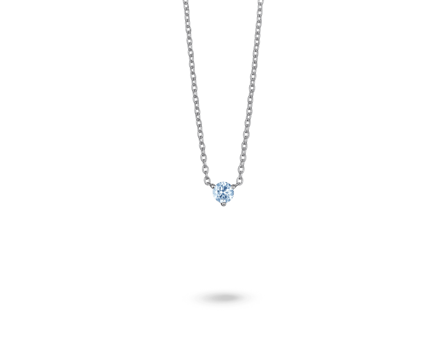 Lab-Grown Diamond ¼ct. Mini Round Brilliant Solitaire 10k Gold Pendant | Blue