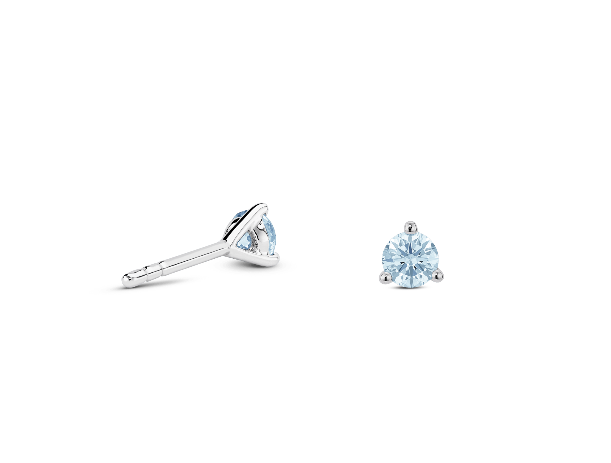 Lab-Grown Diamond ¼ct. tw. Mini Round Brilliant Solitaire Studs | Blue - #Lightbox Jewelry#