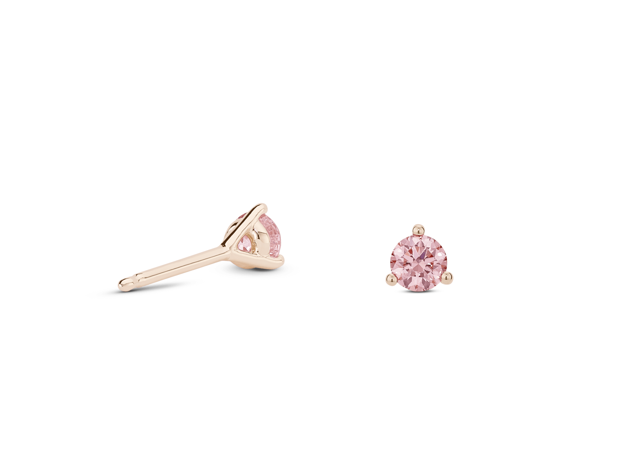 Lab-Grown Diamond ¼ct. tw. Mini Round Brilliant Solitaire Studs | Pink - #Lightbox Jewelry#