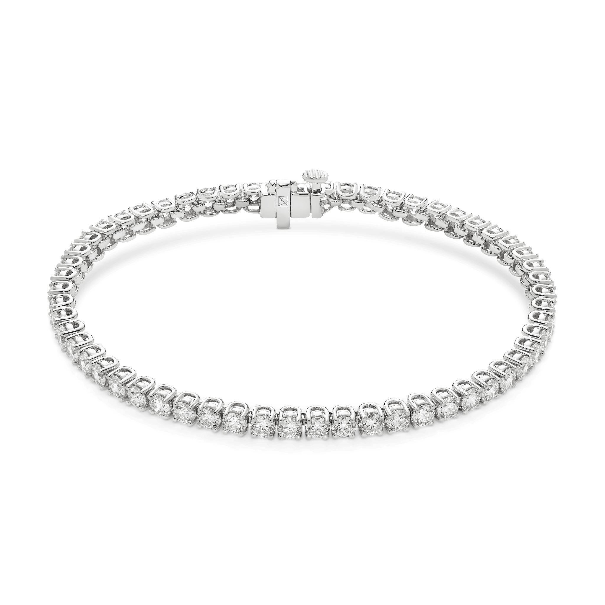 Overview of 5.25 carat total weight white gold tennis bracelet