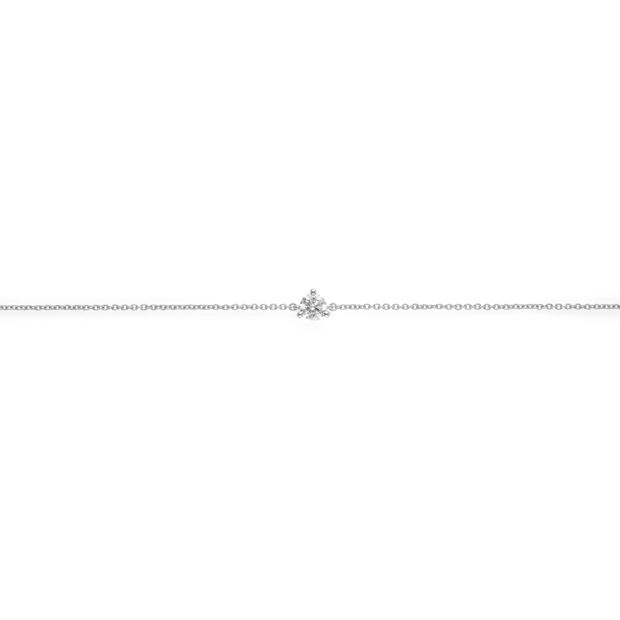 Overview of white gold, lab-grown 0.25 carat round brilliant mini bracelet