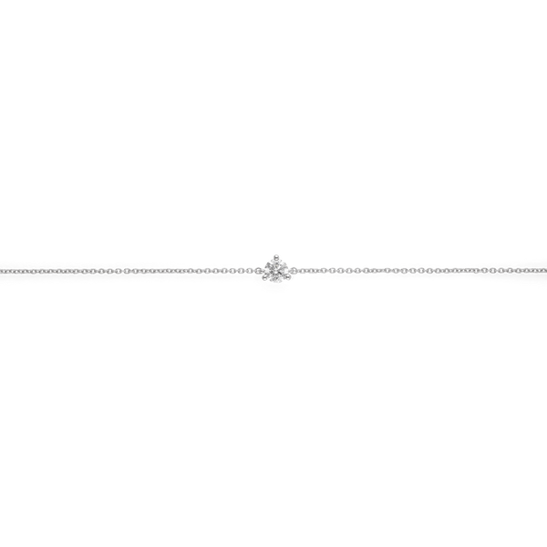 Overview of white gold, lab-grown 0.25 carat round brilliant mini bracelet