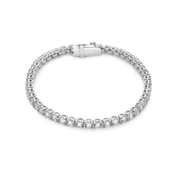 Overview of 7.2 carat total weight white gold tennis bracelet