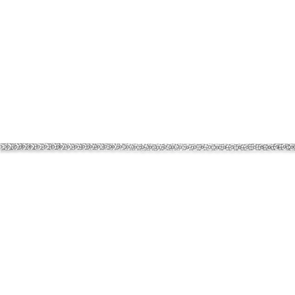 Straight overview of 7.2 carat total weight white gold tennis bracelet