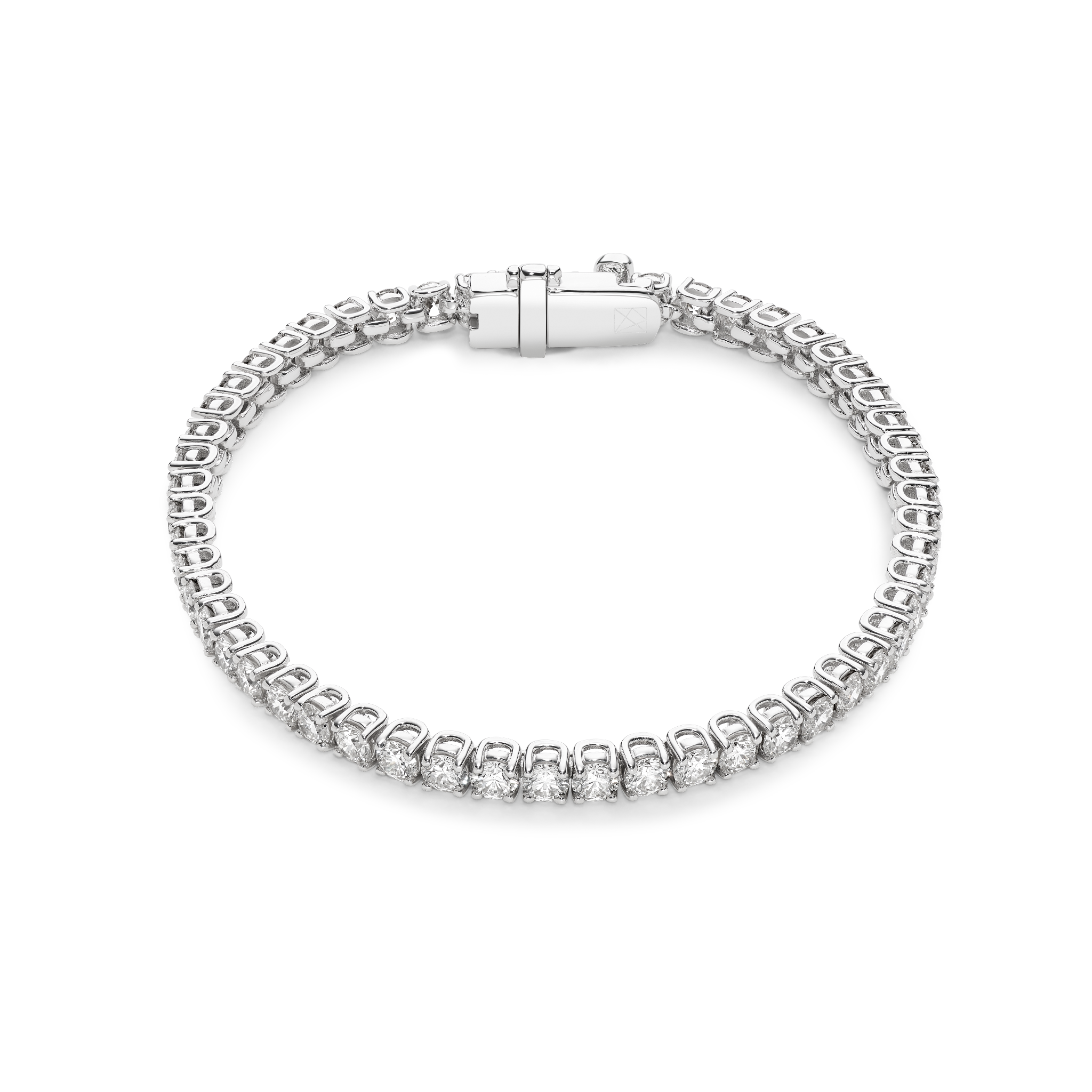 Overview of 5.25 carat total weight white gold tennis necklace