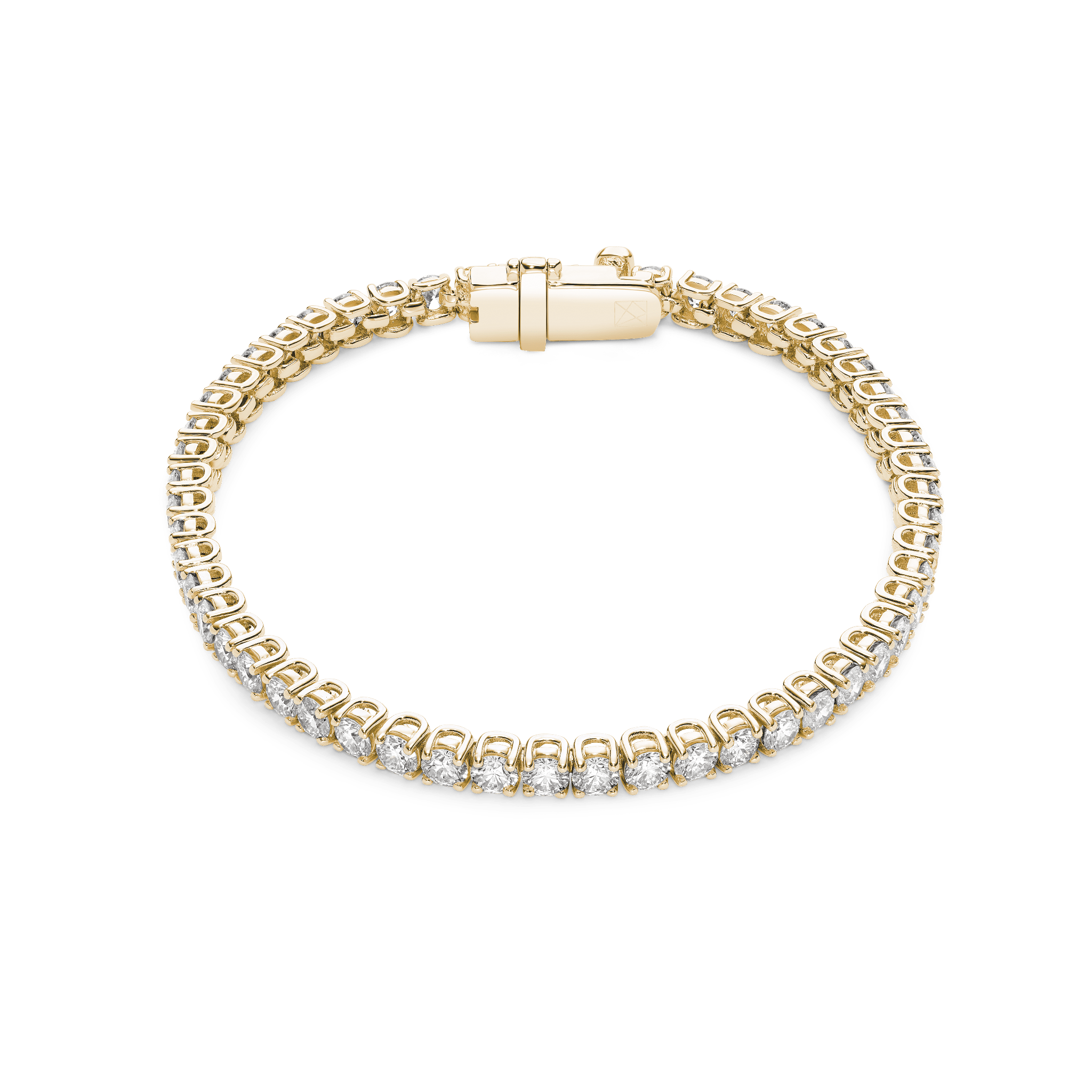 Overview image of 5.25 carat total weight yellow gold tennis bracelet