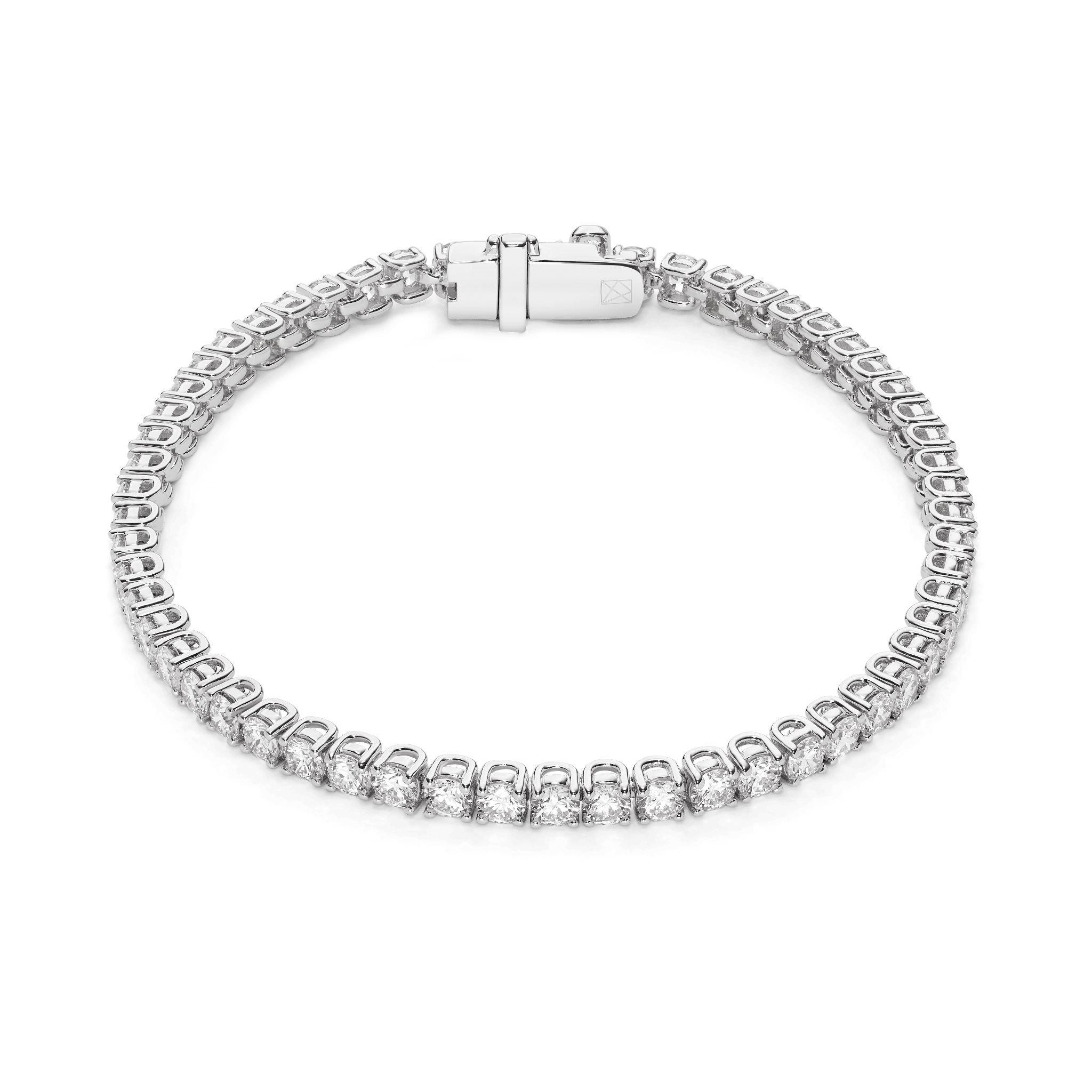 Overview of 5.5 carat total weight white gold tennis bracelet