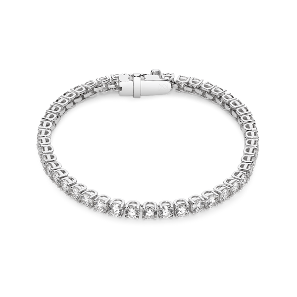 Overview of 6.75 carat total weight white gold tennis bracelet