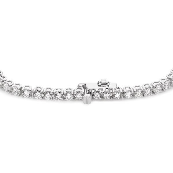 Closed clasp image of 6.75 carat total weight white gold tennis bracelet