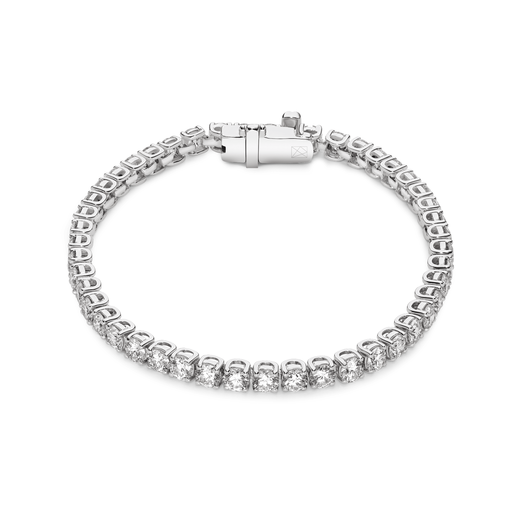 Overview of the white gold medium tennis bracelet