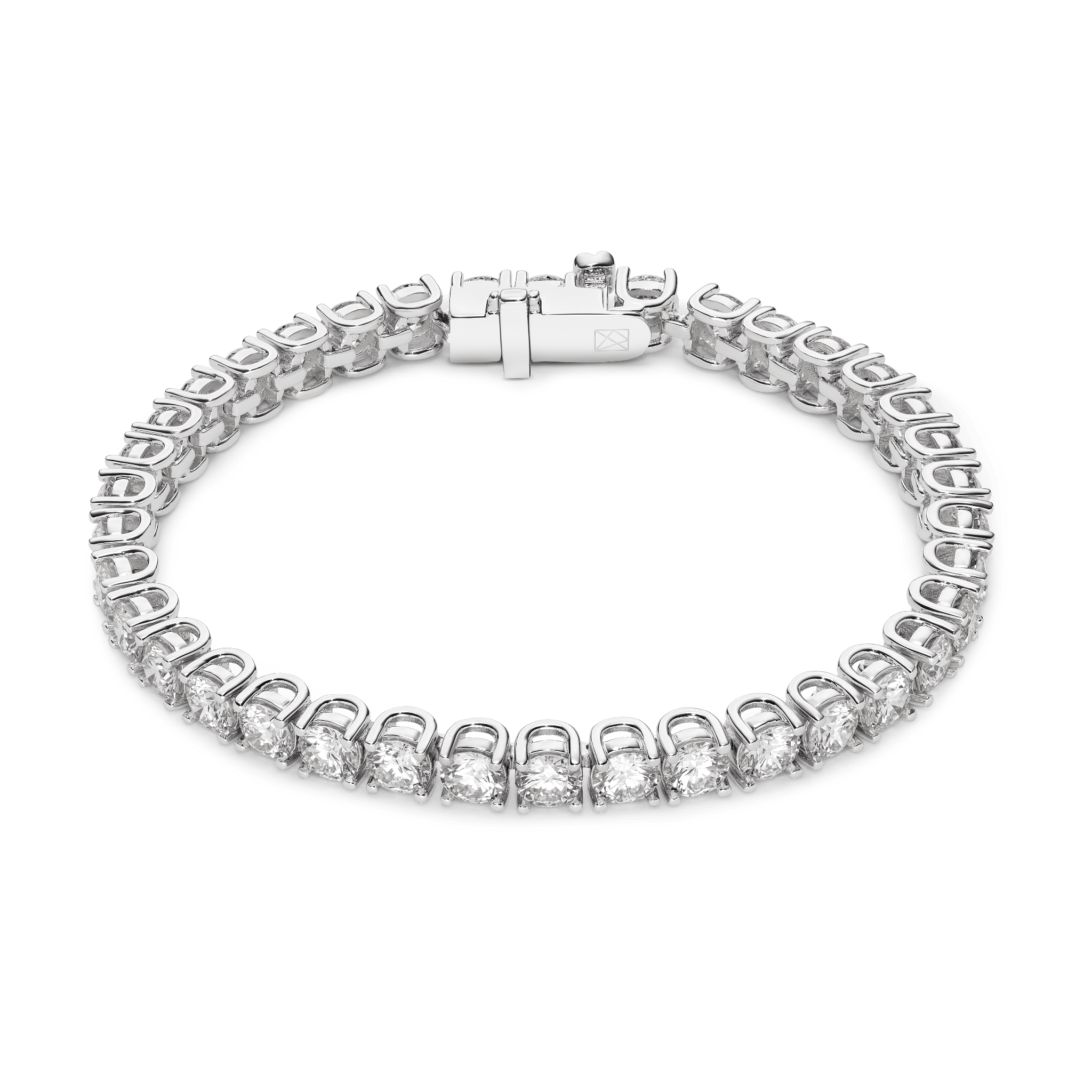 Overview of 9.25 carat total weight white gold tennis necklace