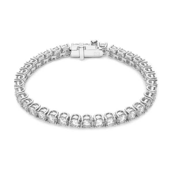 Overview of 9.25 carat total weight white gold tennis necklace