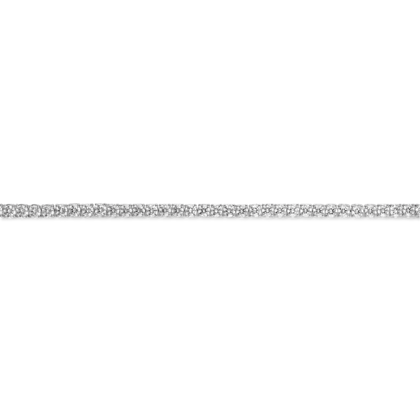 Straight overview of 9.25 carat total weight white gold tennis necklace