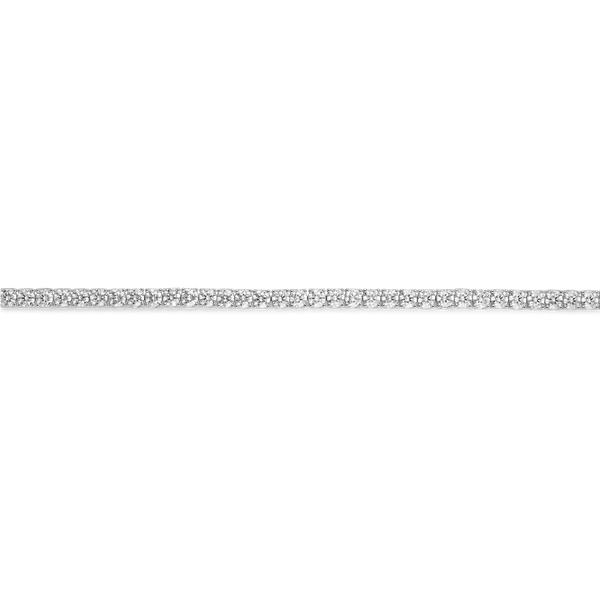 Straight overview of 9.25 carat total weight white gold tennis bracelet