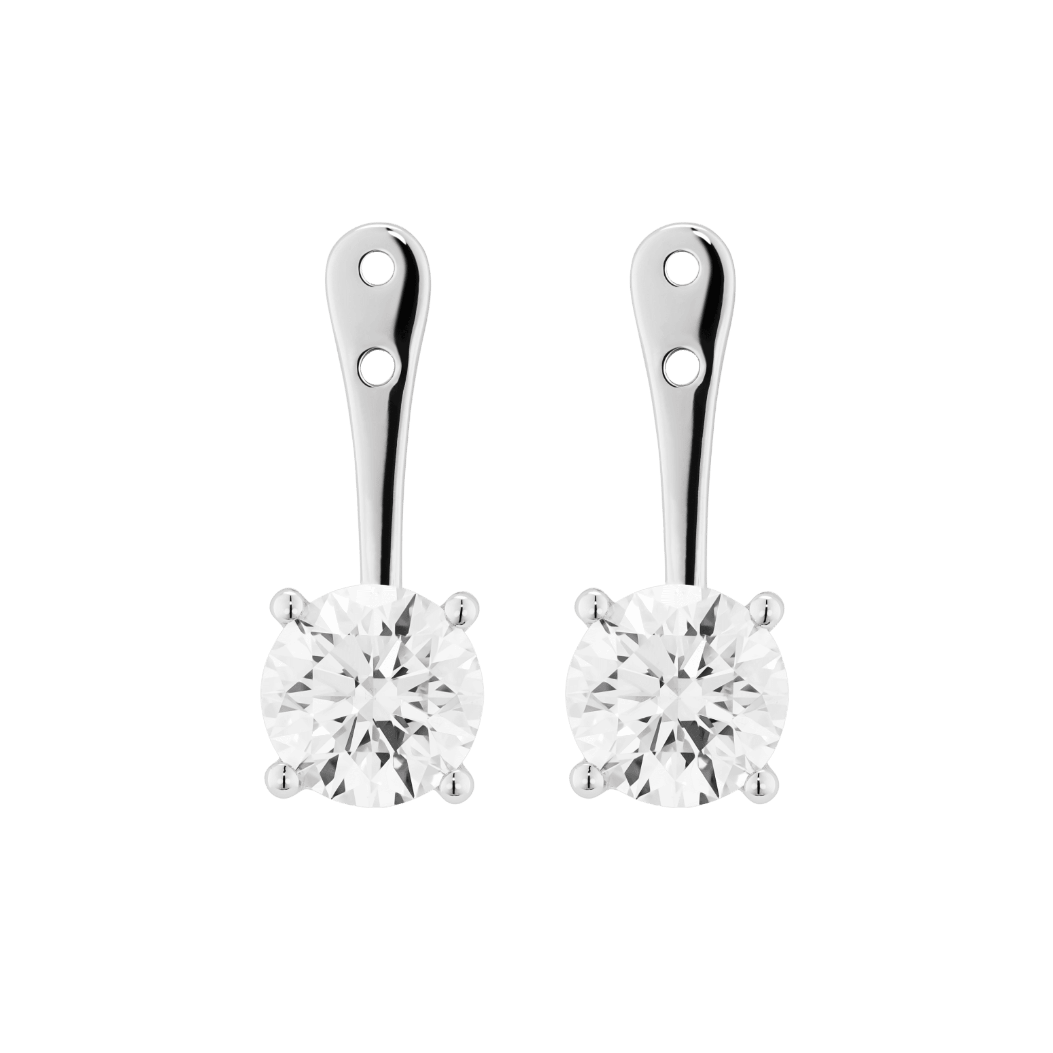 The Round Brilliant Solitaire Ear Jackets