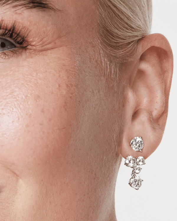 The Round Brilliant Solitaire Cluster Ear Jacket Earrings Lightbox Jewelry 