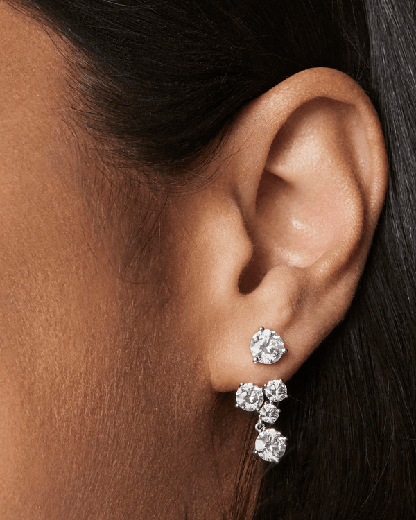 The Round Brilliant Solitaire Cluster Ear Jacket Earrings Lightbox Jewelry 