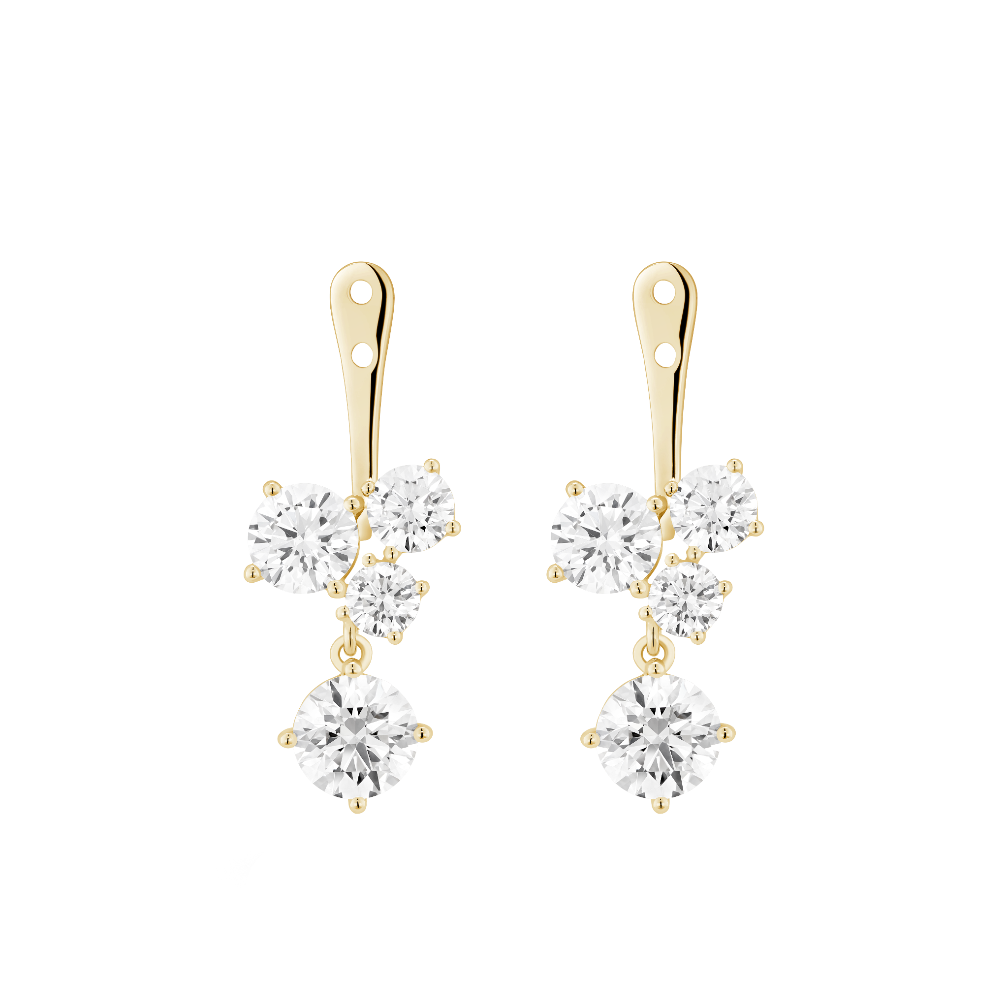 The Round Brilliant Solitaire Cluster Ear Jacket