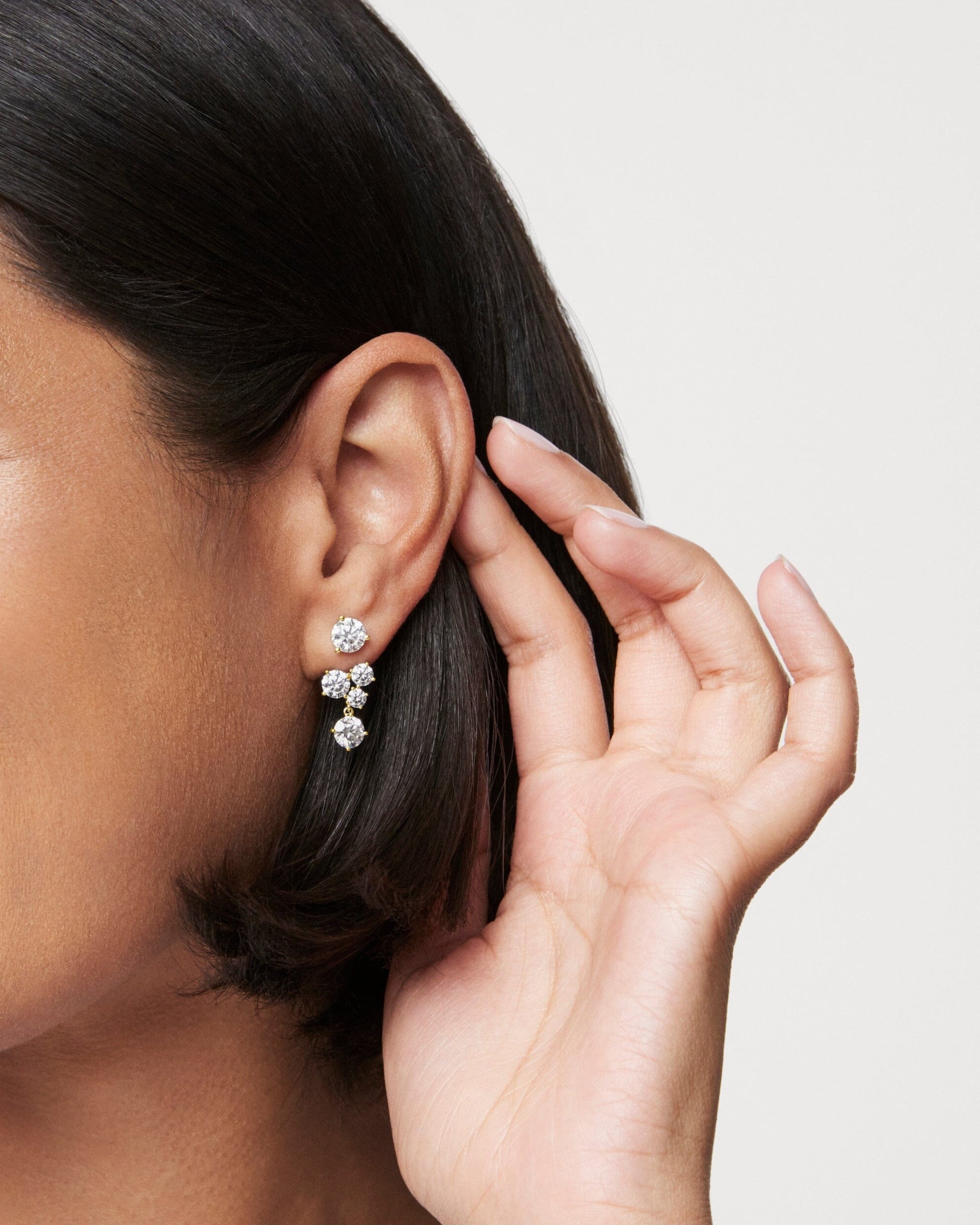 The Round Brilliant Cluster Ear Jackets