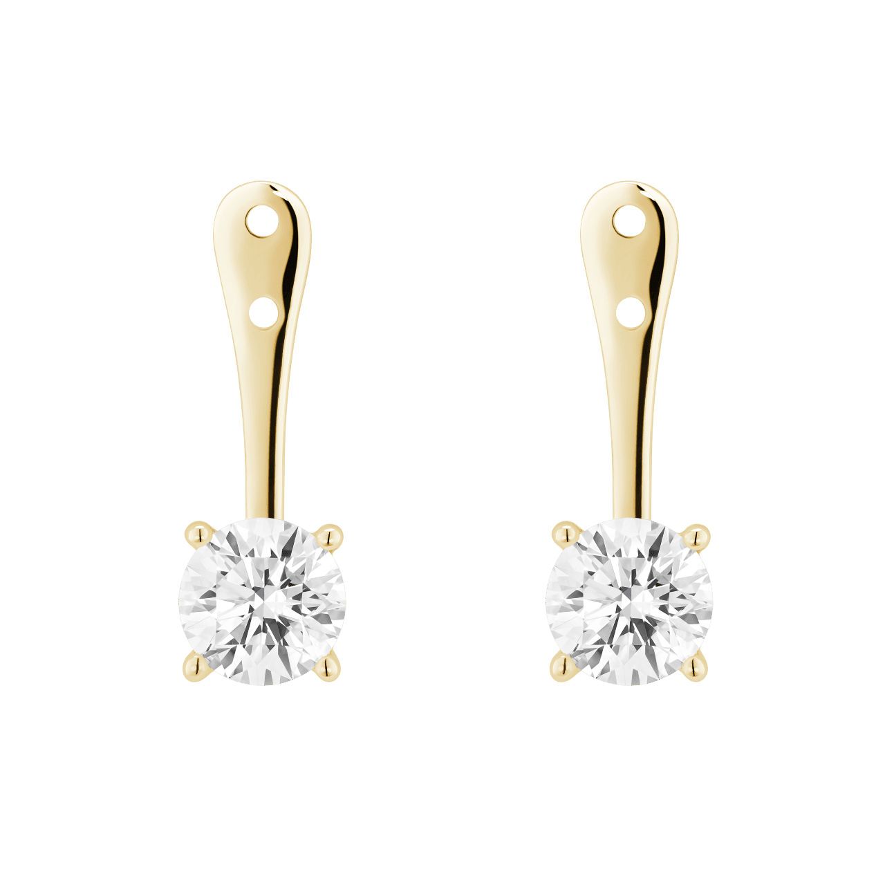 The Round Brilliant Solitaire Ear Jackets