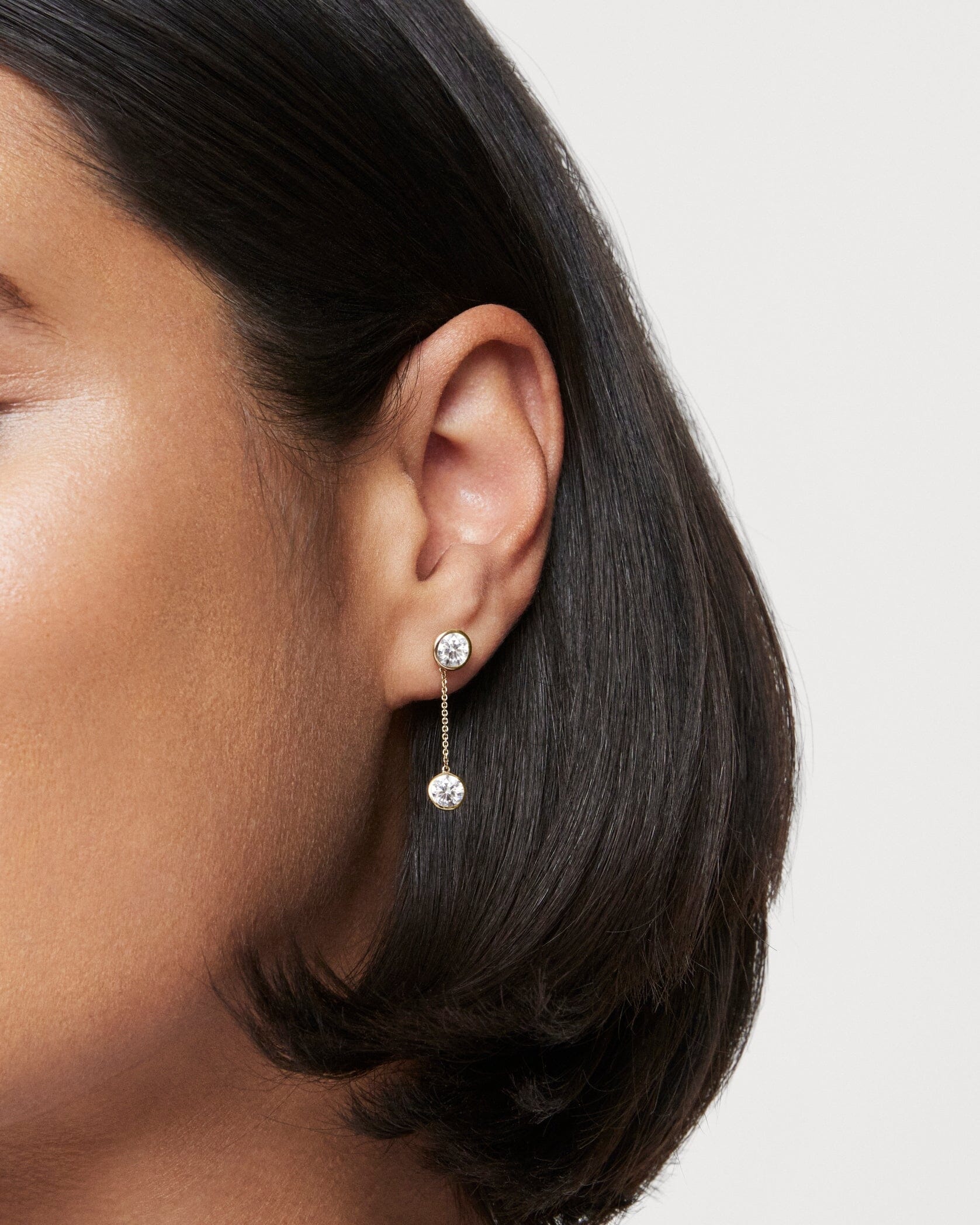 The Bezel Solitaire Ear Jackets