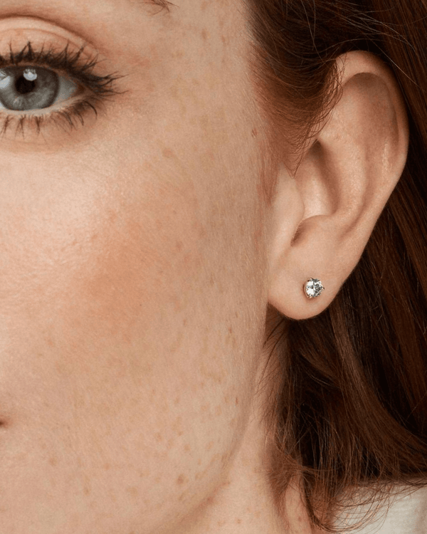 The Blue Solitaire Stud Earrings Earrings Lightbox Jewelry 