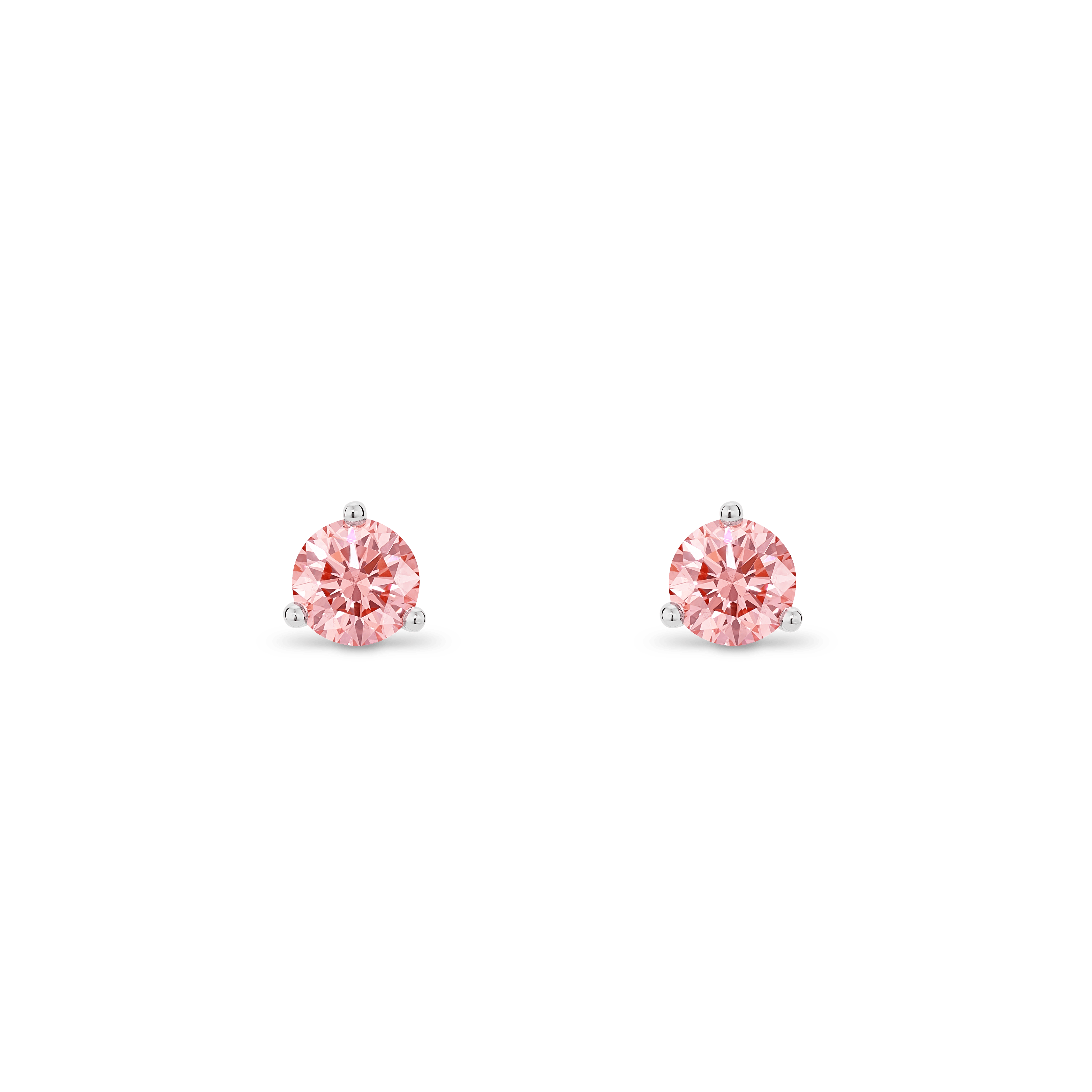 The Pink Solitaire Stud Earrings