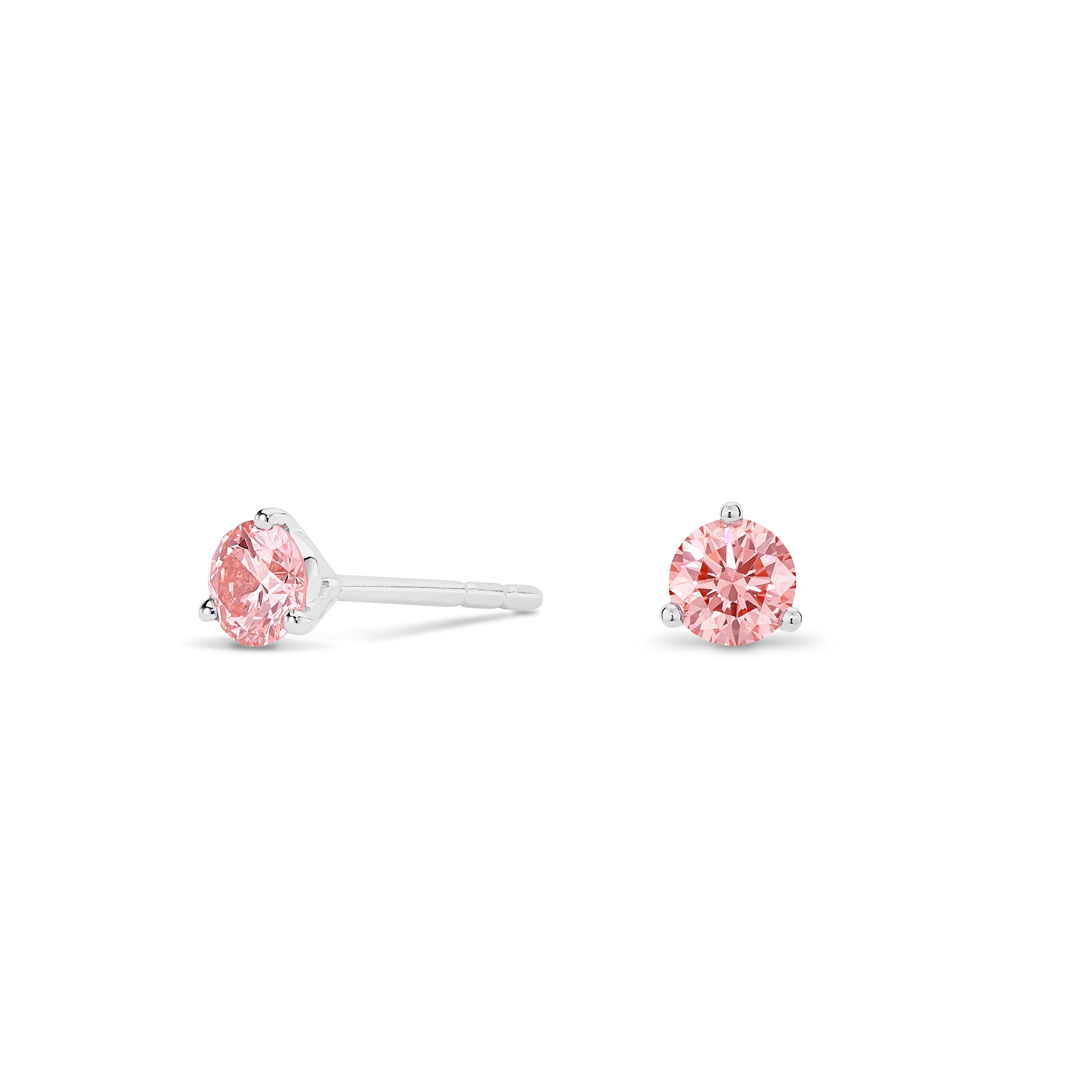 The Pink Solitaire Stud Earrings