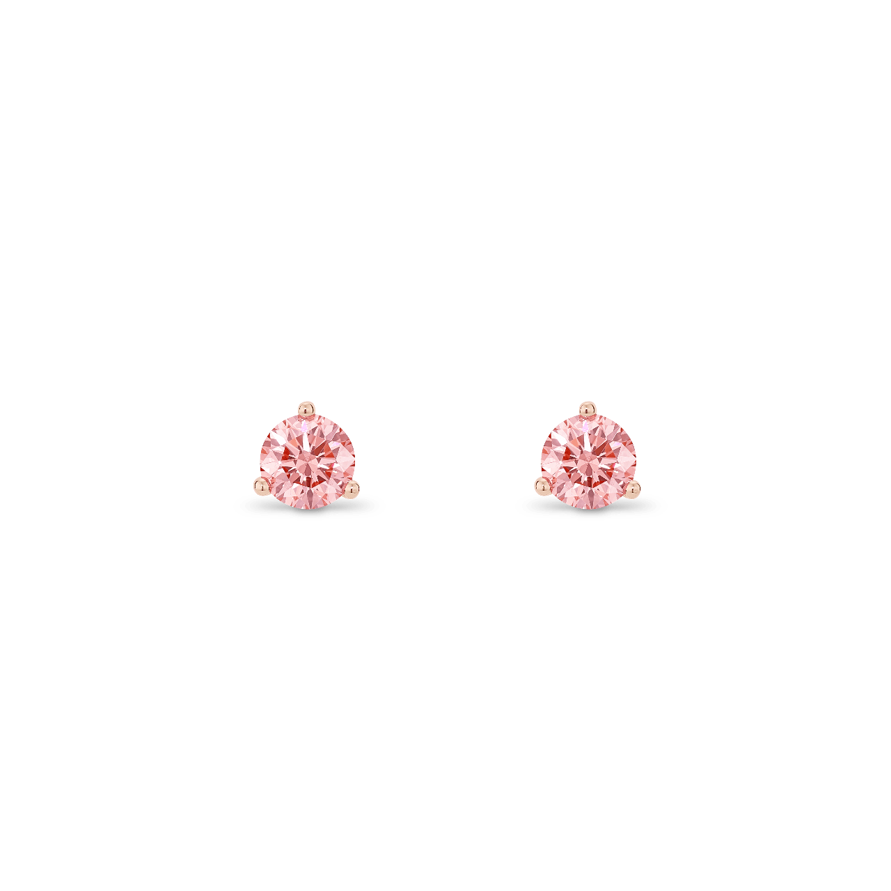 The Pink Round Brilliant Solitaire Studs