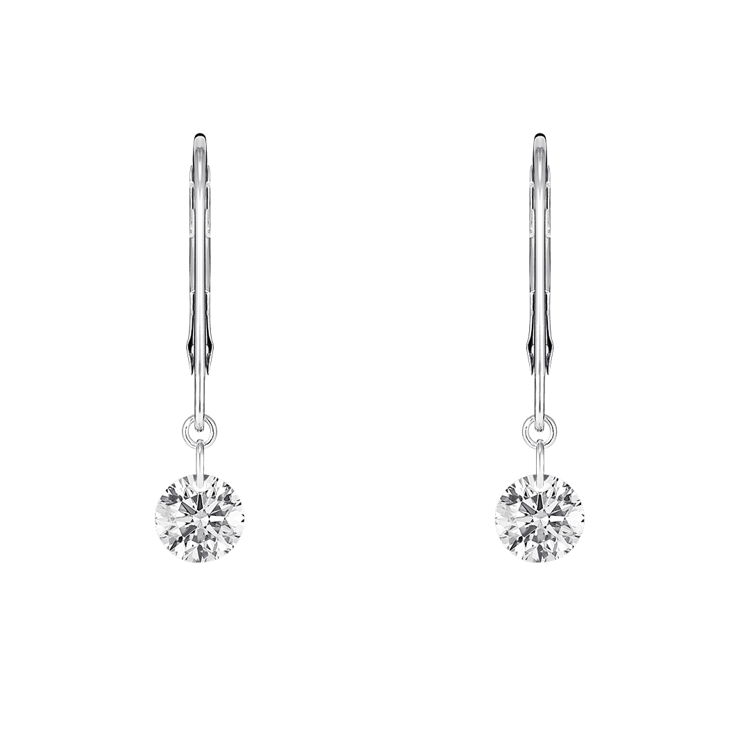 The Pierced Solitaire Drop Earrings