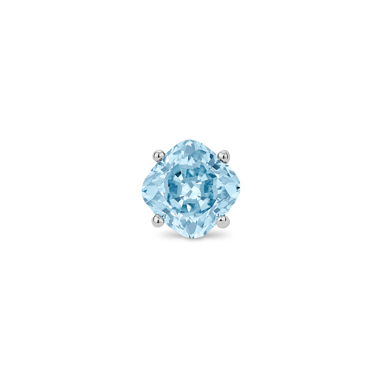 The Blue Cushion Solitaire Stud