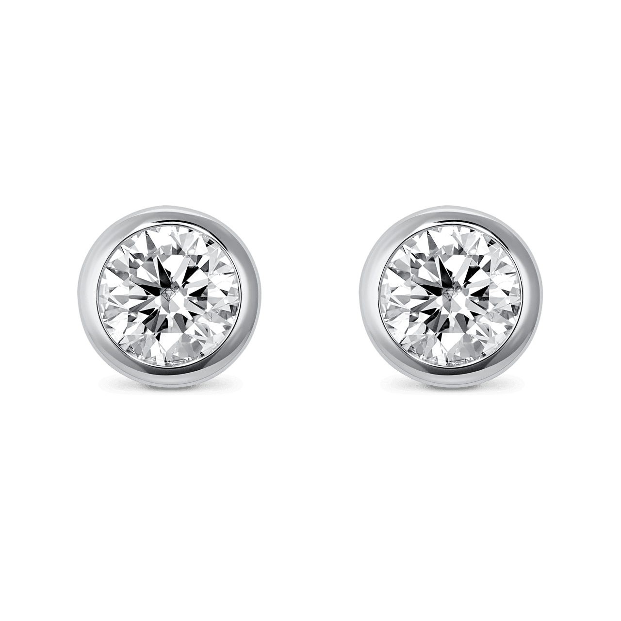 The Bezel Round Brilliant Solitaire Studs