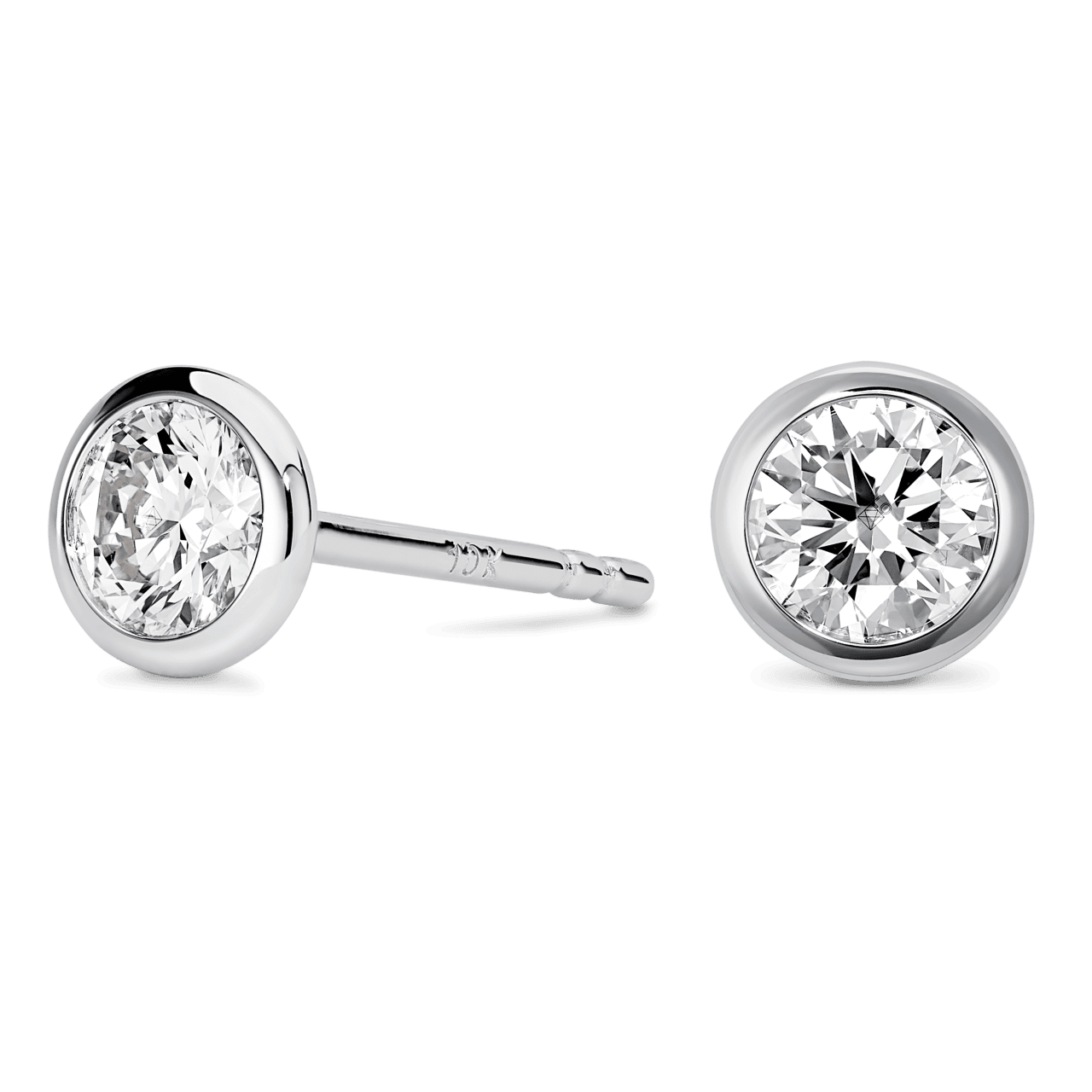 The Bezel Round Brilliant Solitaire Studs