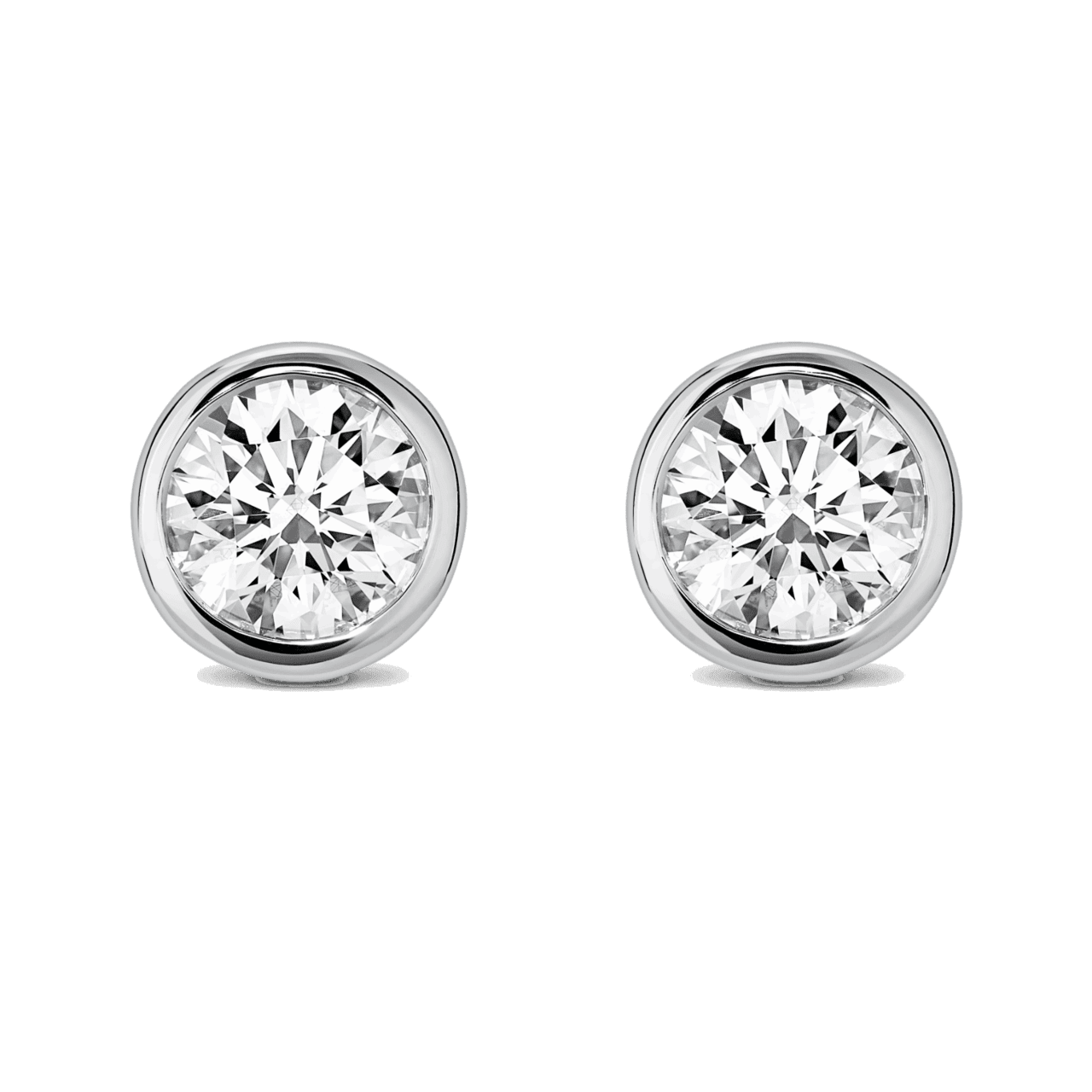 The Bezel Round Brilliant Solitaire Studs