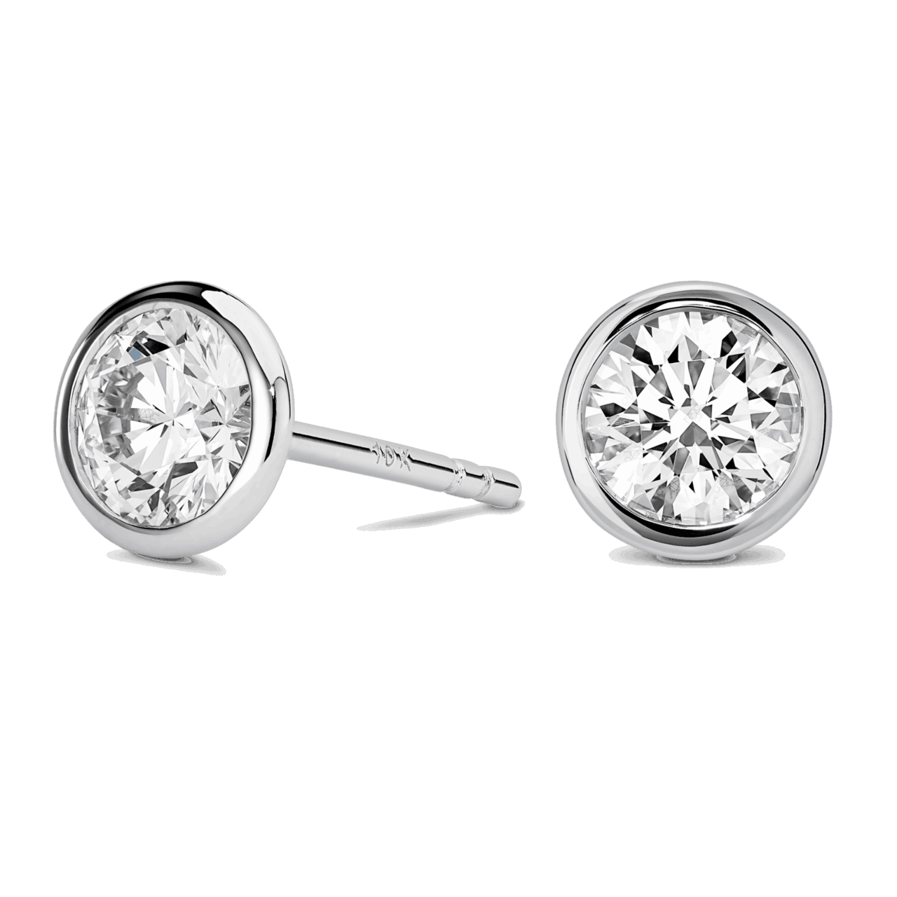 The Bezel Round Brilliant Solitaire Studs