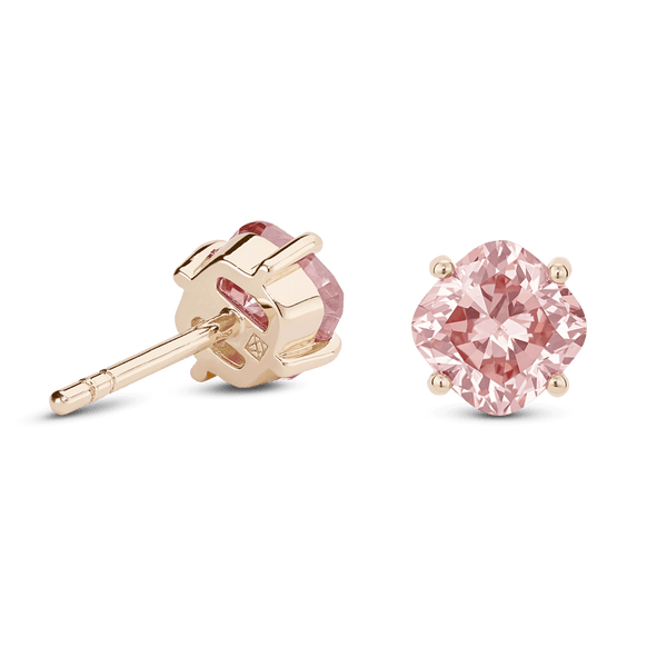 The Pink Cushion Solitaire Studs Earrings Lightbox Jewelry 